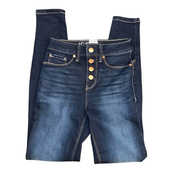 NoBo size juniors 3 dark wash high-rise sculpting skinny jeans stretch denim - Picture 1 of 3